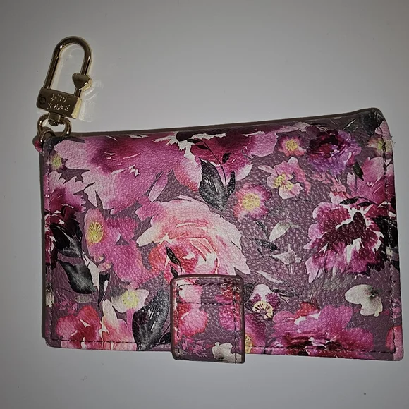 Betsey Jonson Floral Pink Wallet with Keychain - Picture 6 of 6
